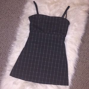 Grid Print Body Con Dress
